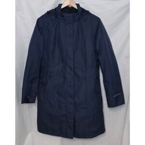 Eddie Bauer Womens Girl On The Go Raincoat WeatherEdge Navy Blue Size XL